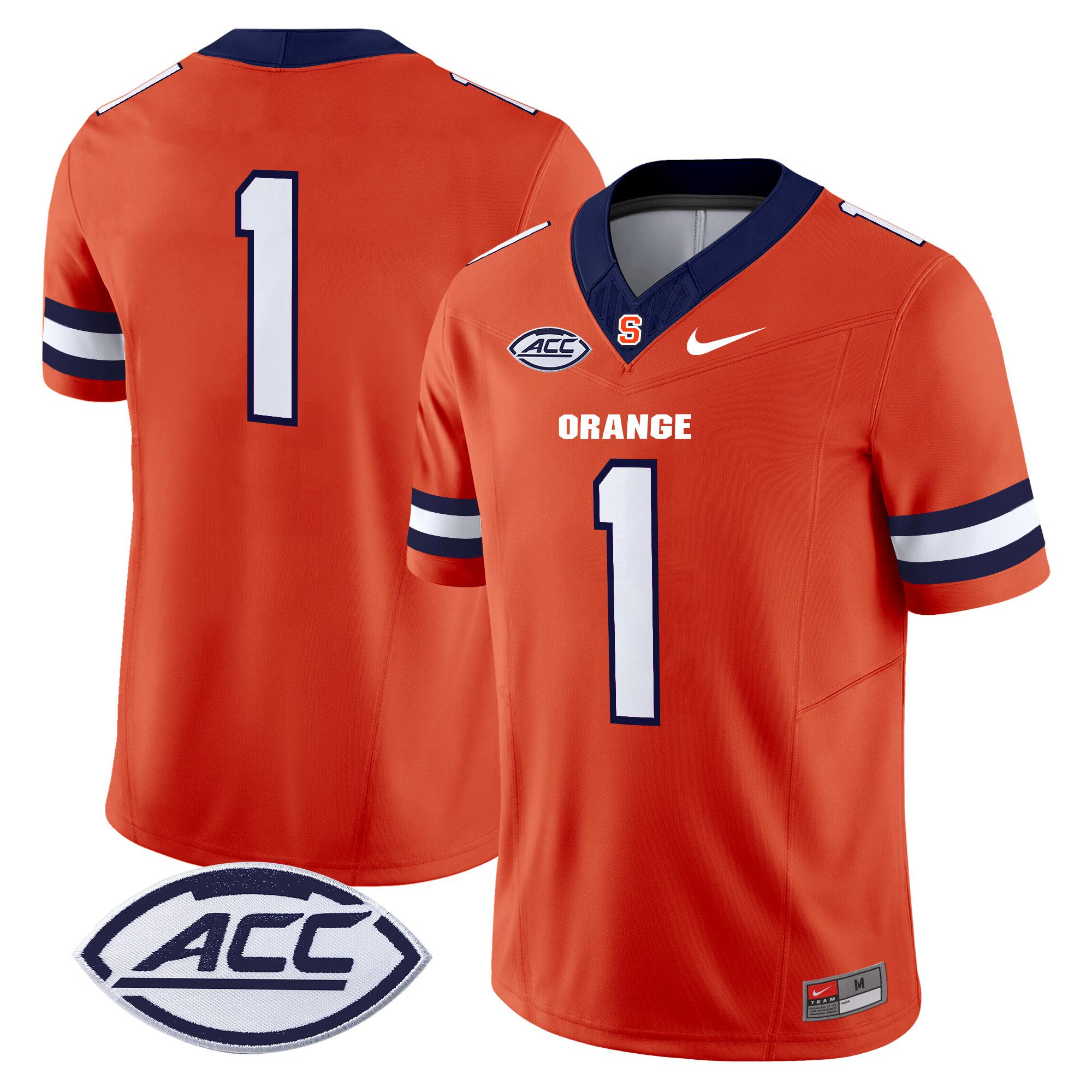 Men Syracuse Orange #1 No Name Orange Nike 2024 Vapor Limited NCAA Jersey style 1->ncaa teams->NCAA Jersey